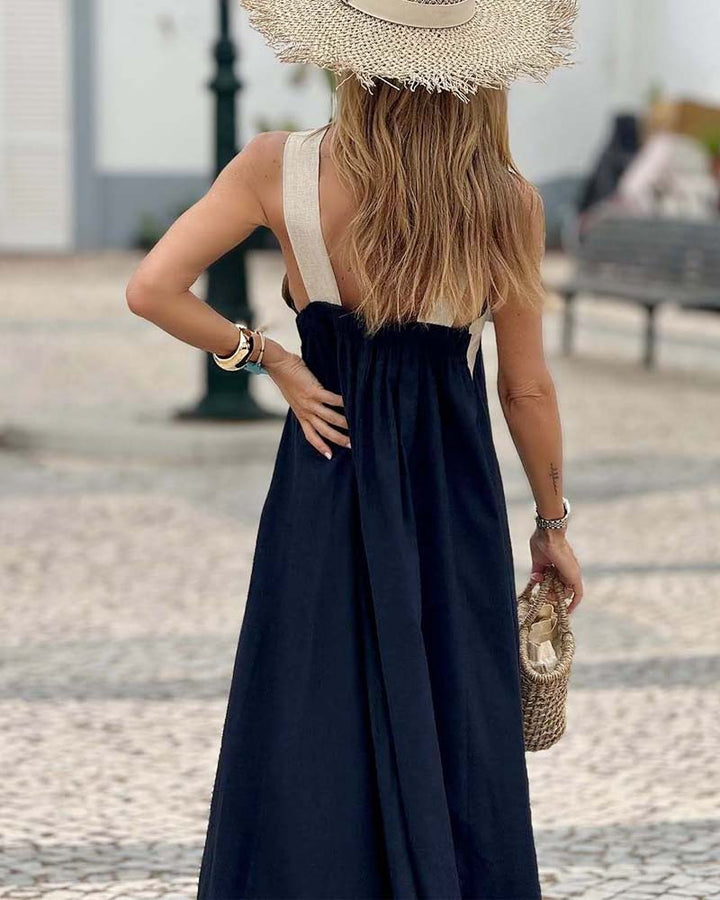 Isla | Women’s Cross Neck Maxi Dress with Relaxed Flowing Fit