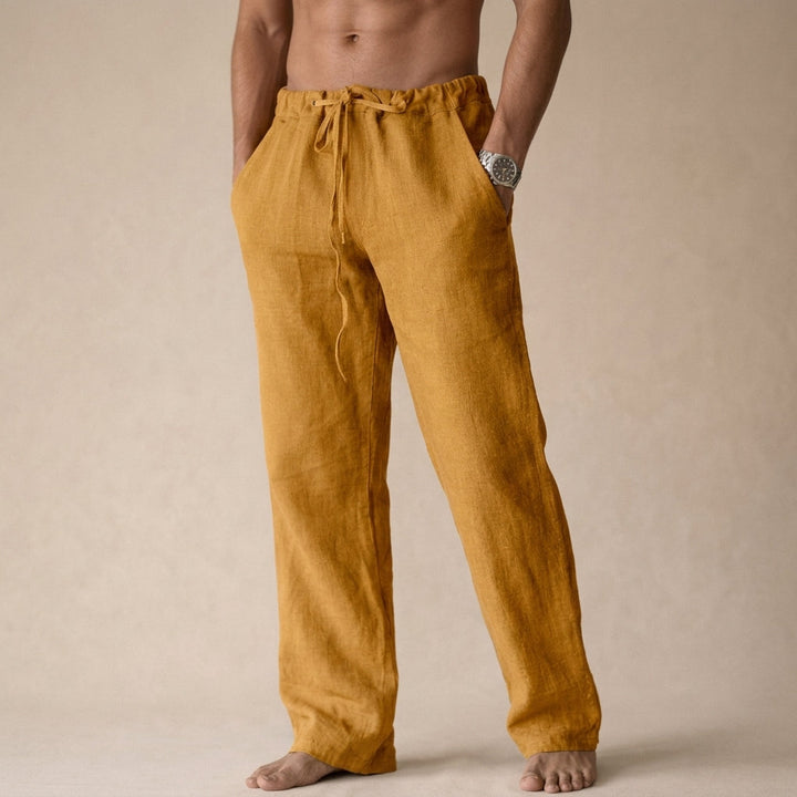 Reid | Men's Linen Drawstring Straight Leg Pants