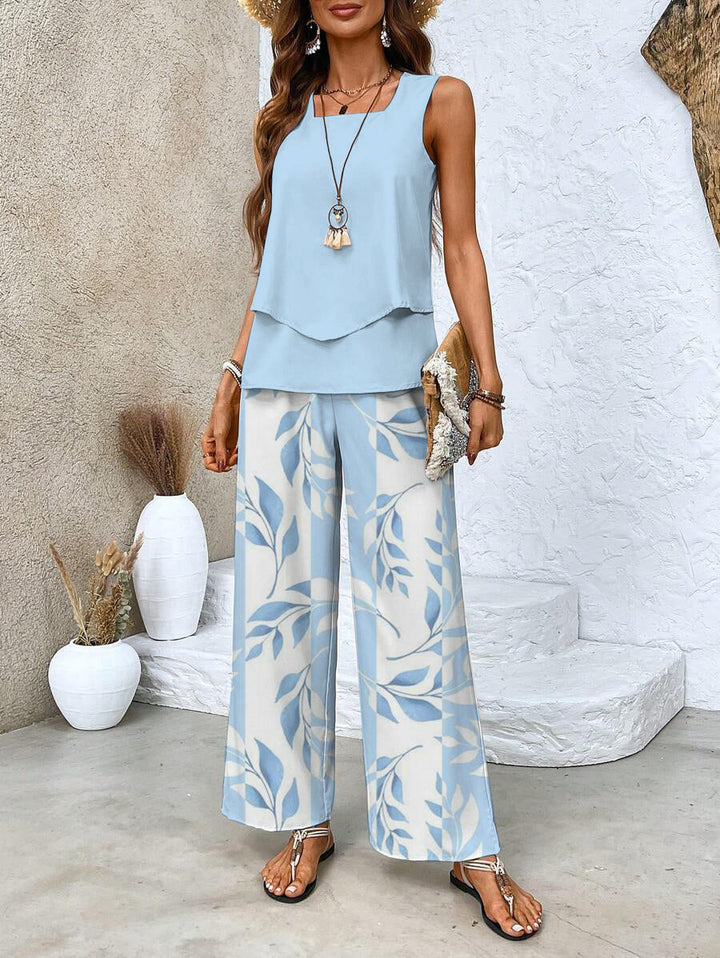 Elvira | Stylish Floral Patterned Top and Pants Set