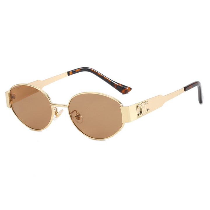 Nora | Women's Oval Sunglasses with Gold Metal Frame
