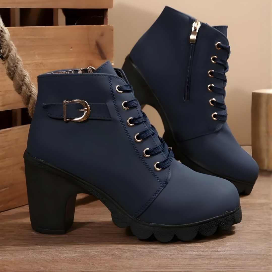 Joanne | Lace-Up Buckle Ankle Boots – Anna New York