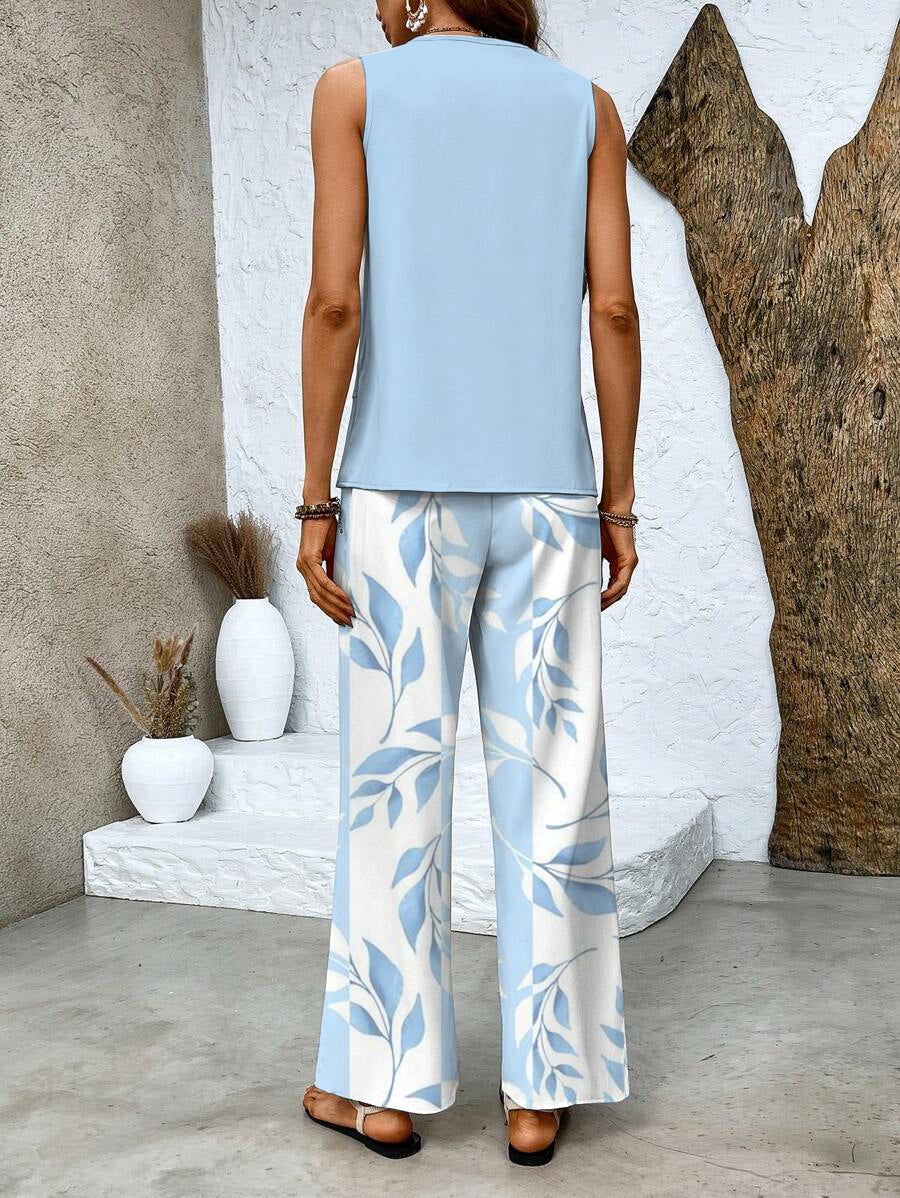 Elvira | Stylish Floral Patterned Top and Pants Set