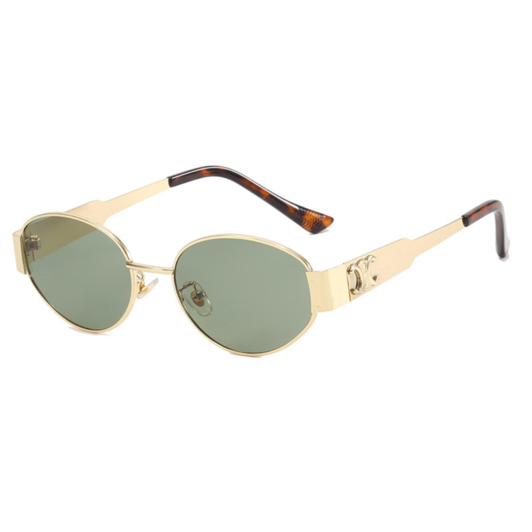 Nora | Women's Oval Sunglasses with Gold Metal Frame