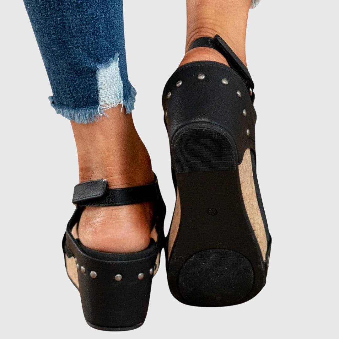 Lena | Women’s Orthopedic Wedge Sandals with Adjustable Strap