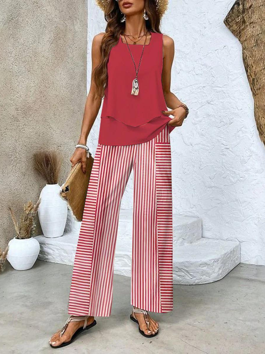 Elvira | Stylish Floral Patterned Top and Pants Set