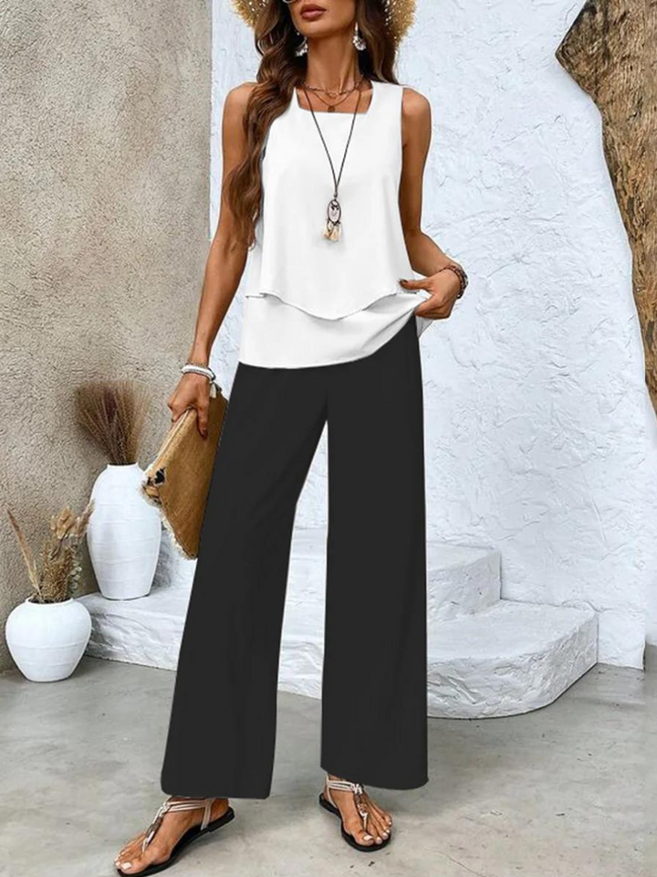 Elvira | Stylish Floral Patterned Top and Pants Set