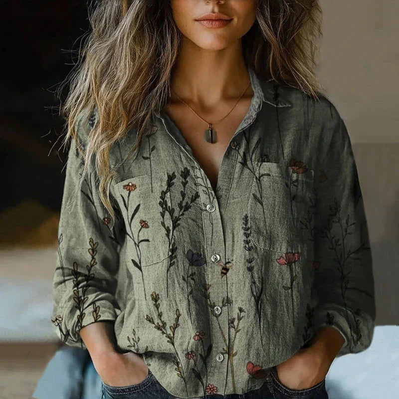 Anette | Vintage Printed Blouse