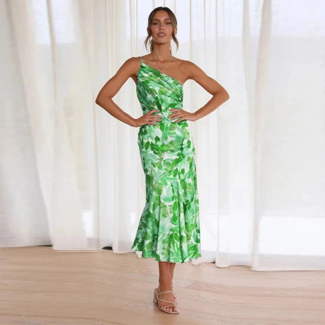 Laila | Floral Satin Dress