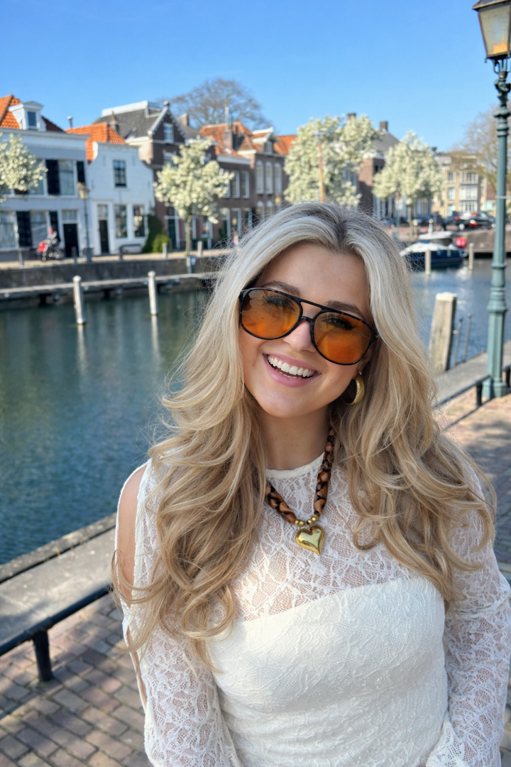 Mila | Women's Aviator Sunglasses with Orange Tinted Lenses