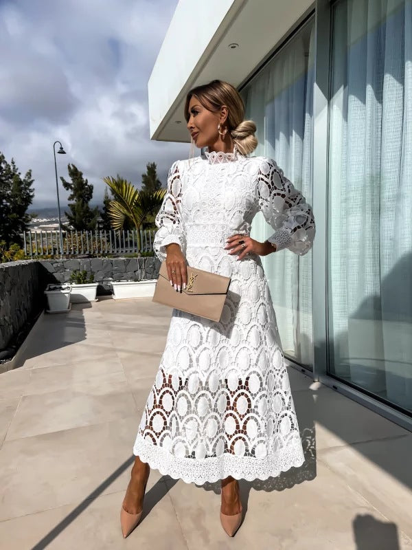 Elara | Women's Lace Maxi Wedding Guest Dress