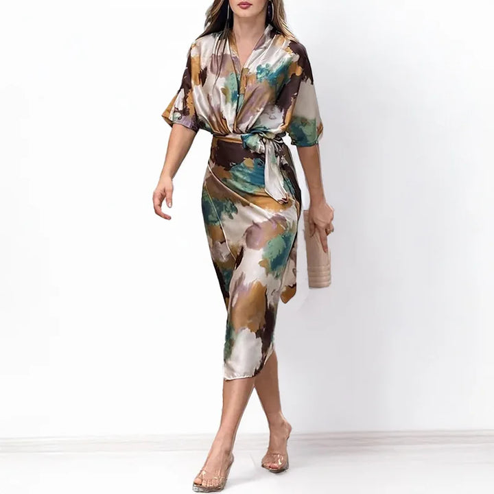 Roxane  | Belted V-Neck Maxi Dress