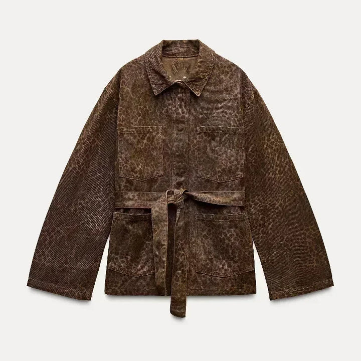 Jolina | Leopard Print Belted Coat