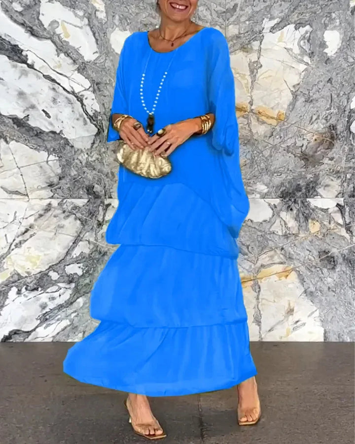 Rosina | Elegant O-Neck Ruffle Dress