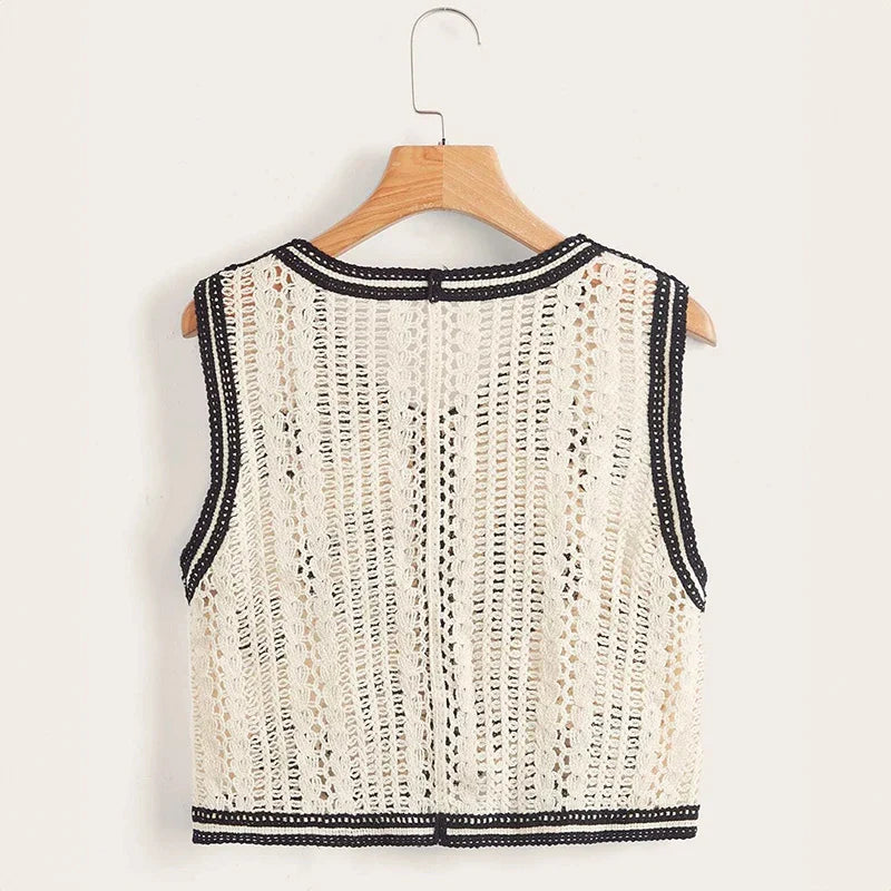 Angeline | Sheer Crochet Vest