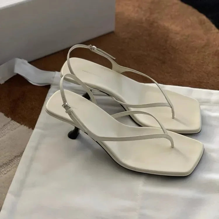 Herlinda | Chic Square Toe Clip-On Sandals