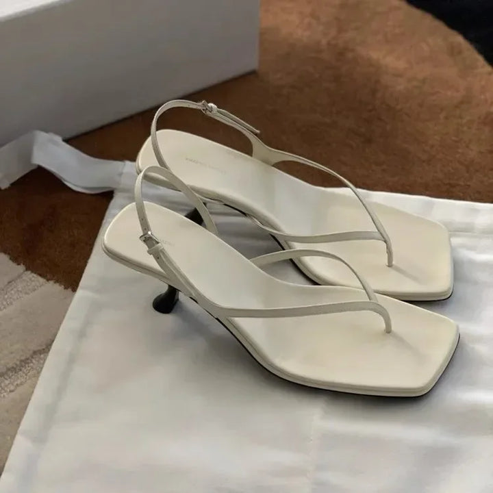 Herlinda | Chic Square Toe Clip-On Sandals