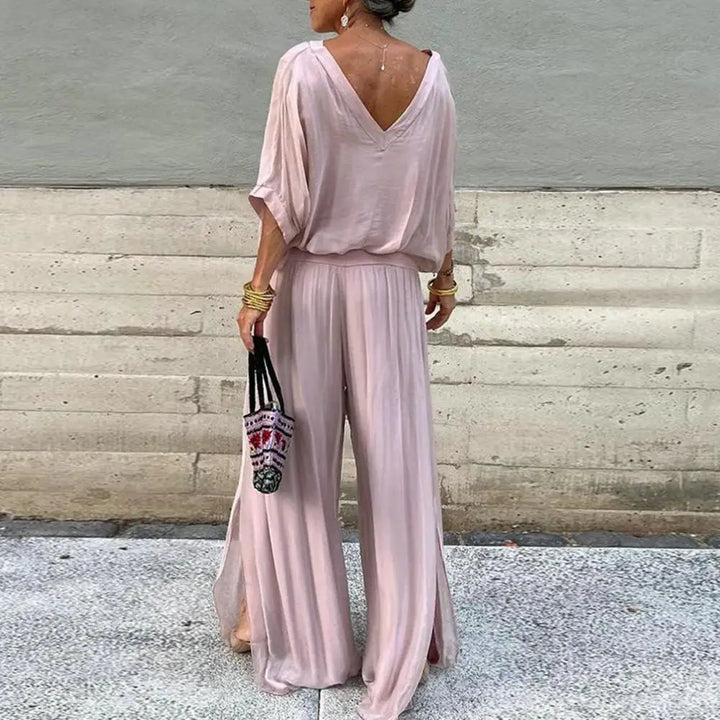 Dafina | V-Top & Wide-Leg Pants Set
