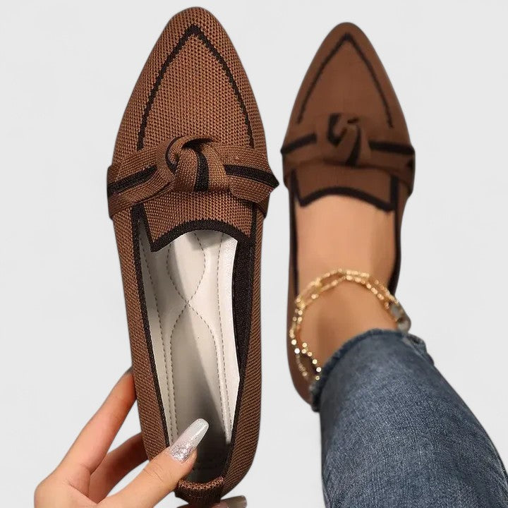 Claire | Women’s Orthopedic Pointed Toe Loafers with Knot Detail
