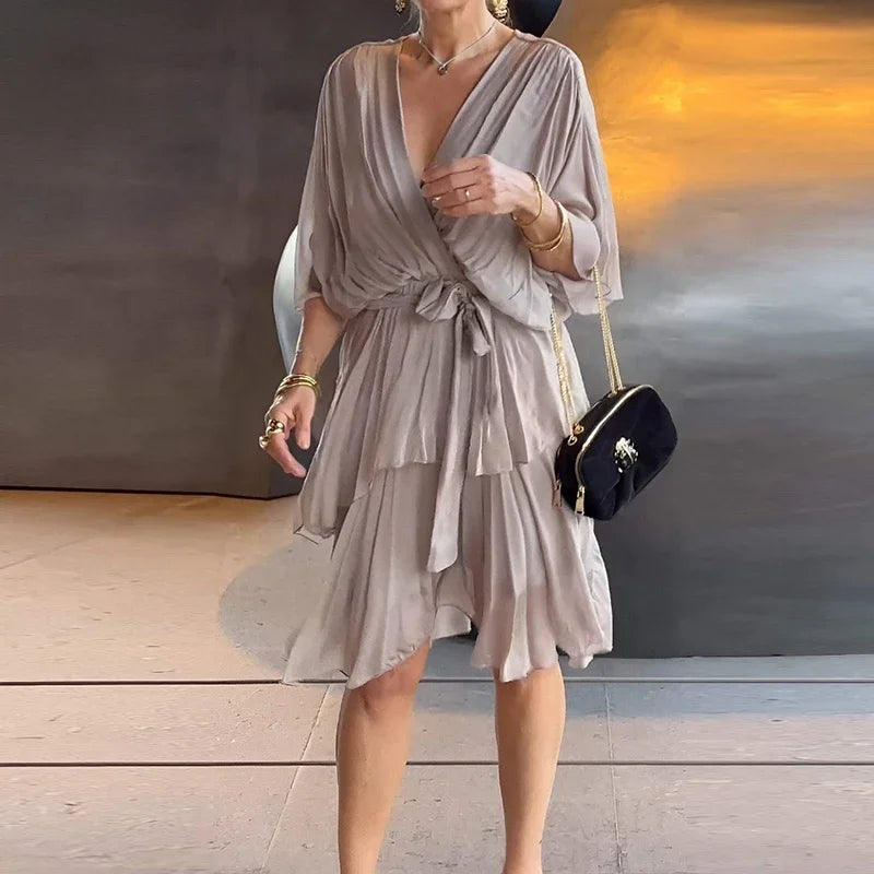 Florie | Elegant Layered Ruffle Maxi Dress