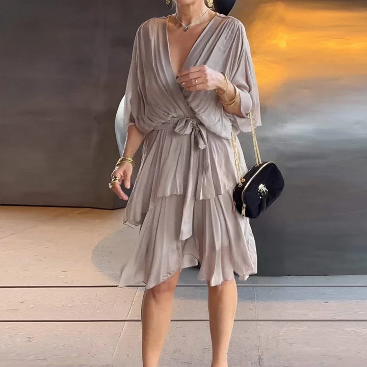 Florie | Elegant Layered Ruffle Maxi Dress