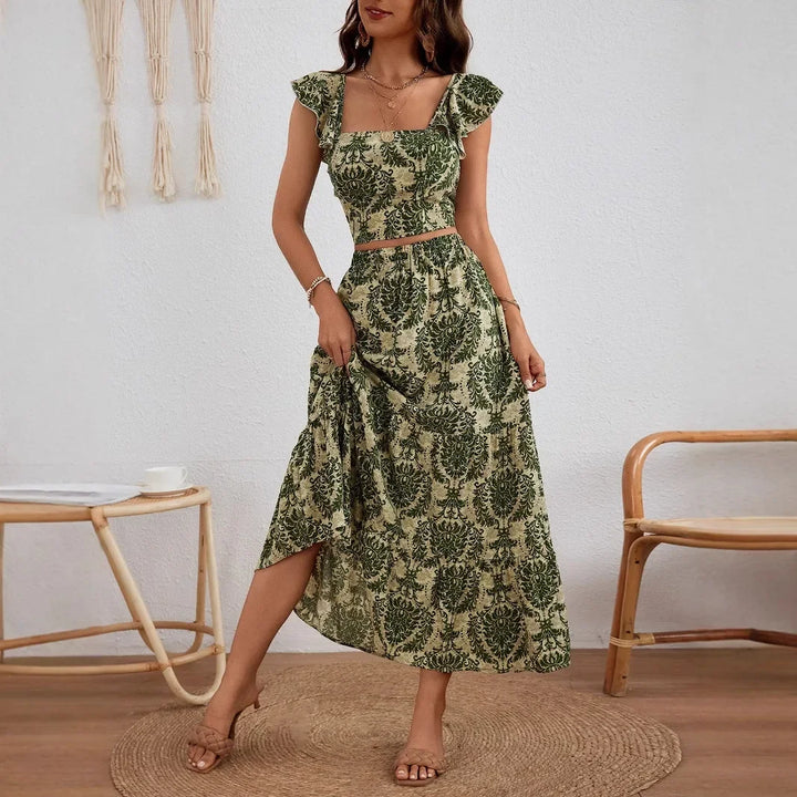 Jazlyn | Floral Halter Long Dress