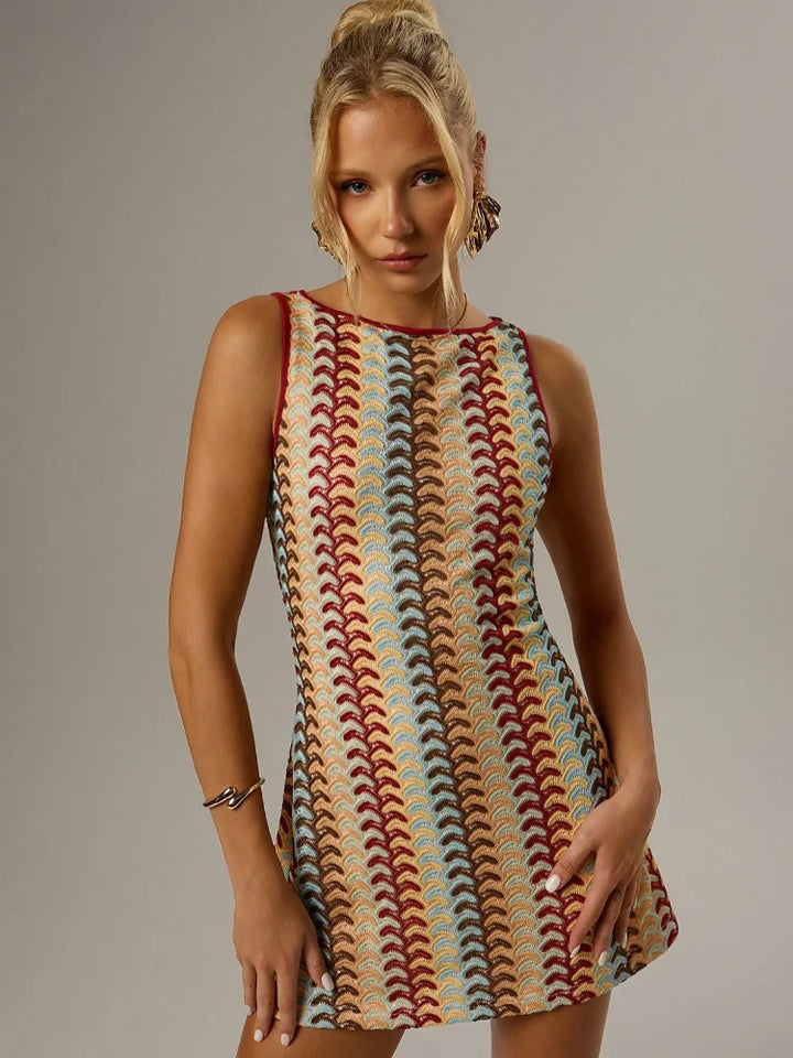 Giana | Sunset Waves Mini Dress