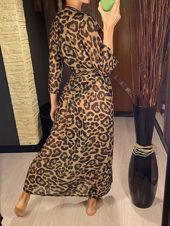 Annie | Leopard Print Beach Dress