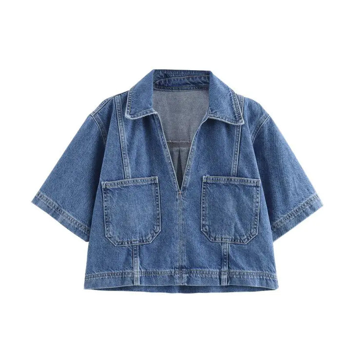 Maris | V-Neck Denim Set