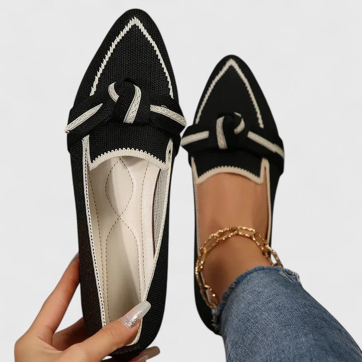 Claire | Women’s Orthopedic Pointed Toe Loafers with Knot Detail