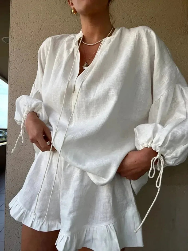 Sammy | Ruffle Linen Set