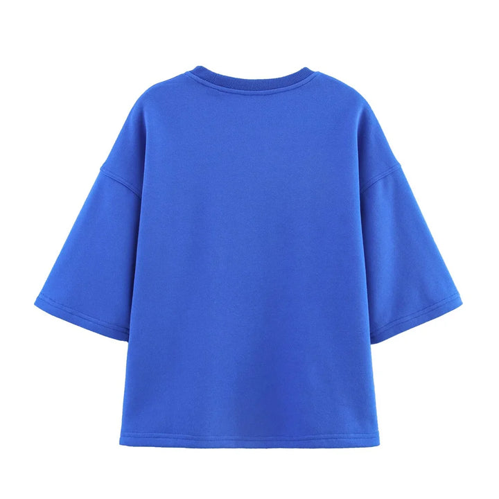 Devyn | Blue Printed Washed T-Shirt & Shorts Set