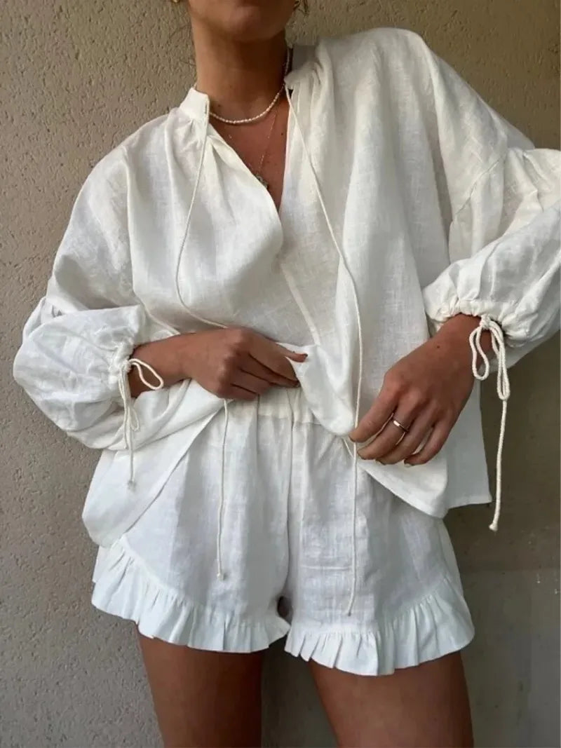 Sammy | Ruffle Linen Set