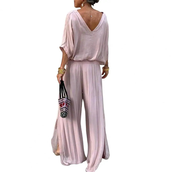 Dafina | V-Top & Wide-Leg Pants Set