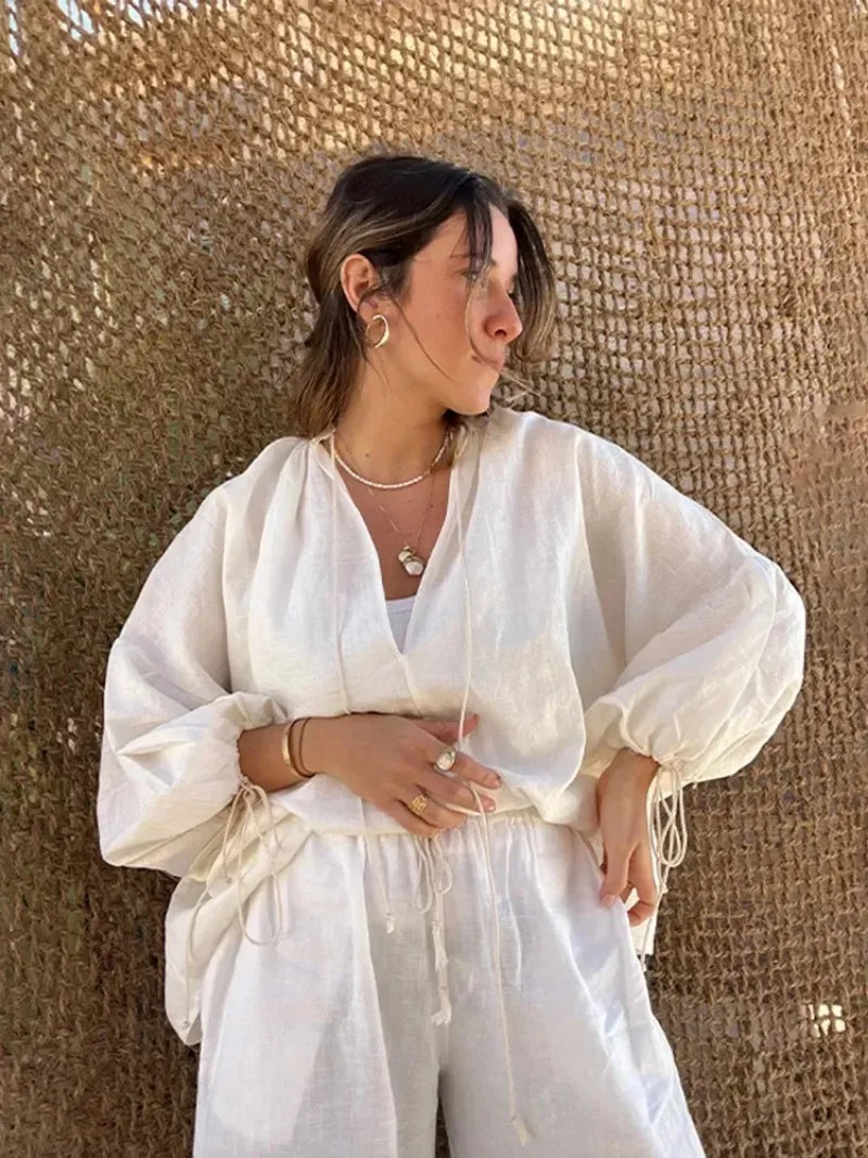 Sammy | Ruffle Linen Set