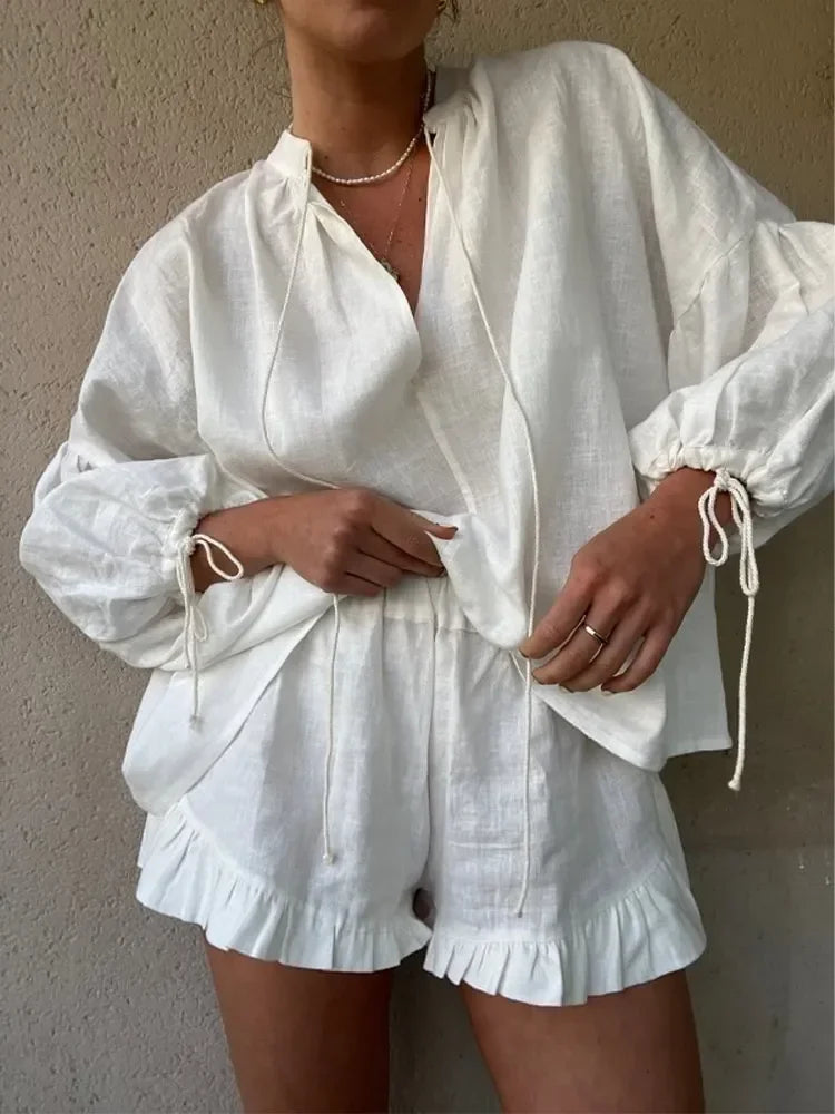 Sammy | Ruffle Linen Set