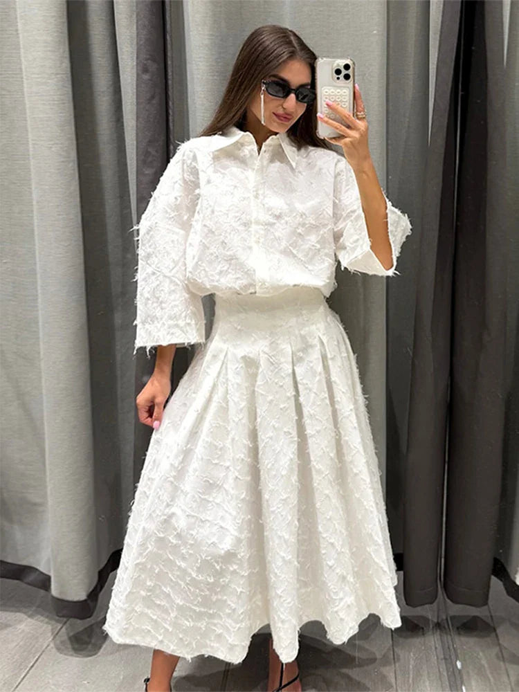 Rina | Pleated Skirt Set