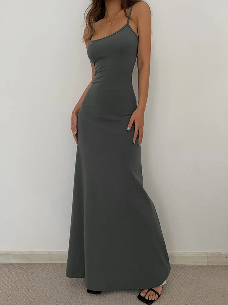 Chloe | Sleek Spaghetti Maxi Dress