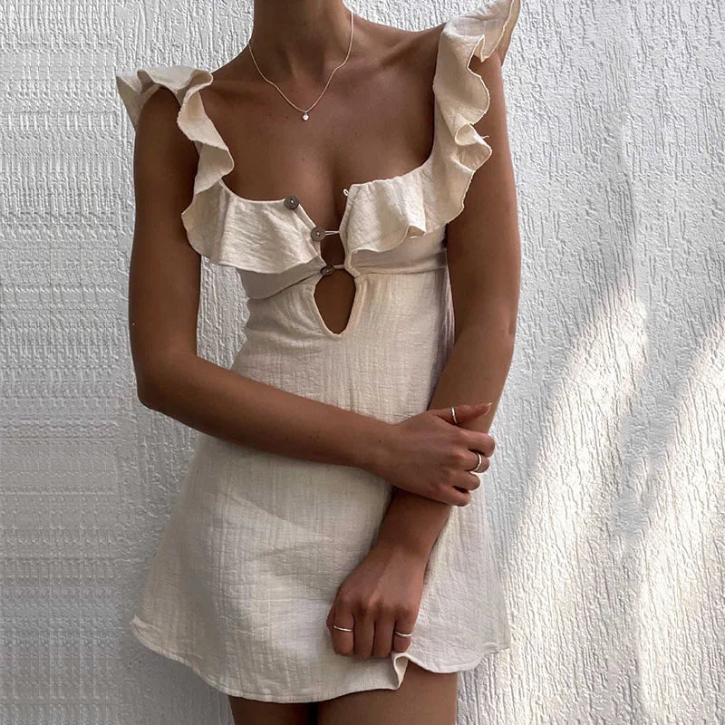 Corina | Sleeveless Ruffle Mini Dress