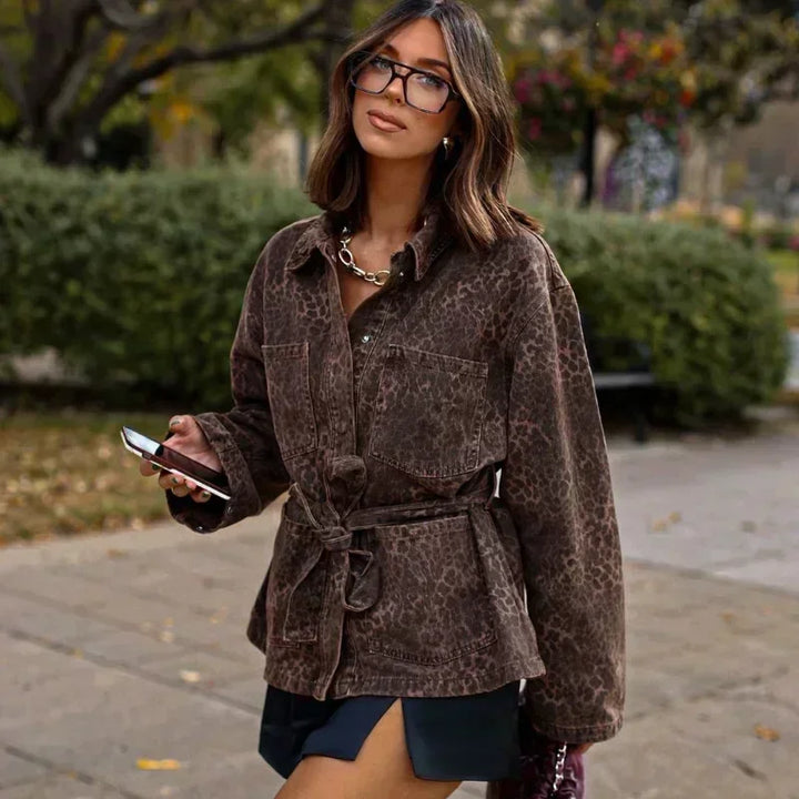 Jolina | Leopard Print Belted Coat
