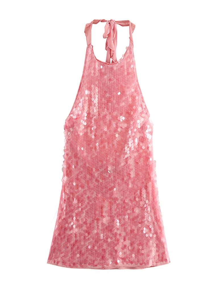 Wayne | Halter Neck Sequin Dress