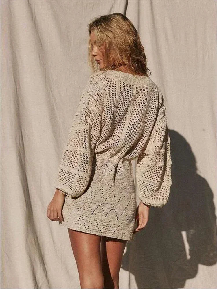 Ivonne | V-Neck Lace-Up Beach Dress