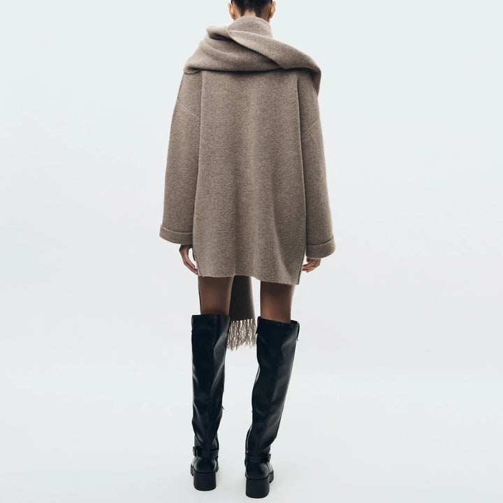 Abigail | Knitted Cardigan with Scarf