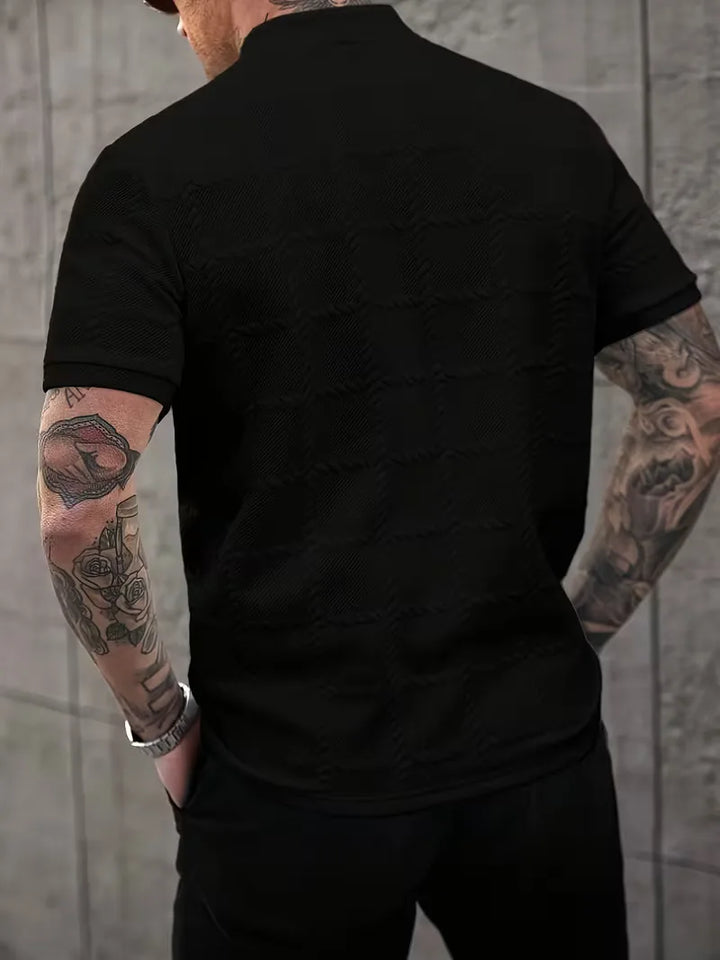 Dante | Men's Textured Short Sleeve Henley Shirt