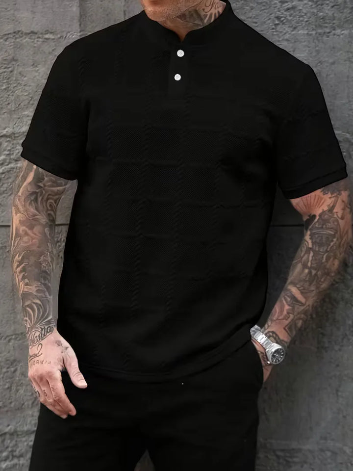 Dante | Men's Textured Short Sleeve Henley Shirt