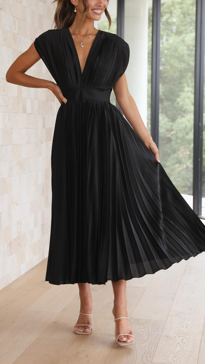 Mara | Women's Pleated Maxi Wedding Guest Dress