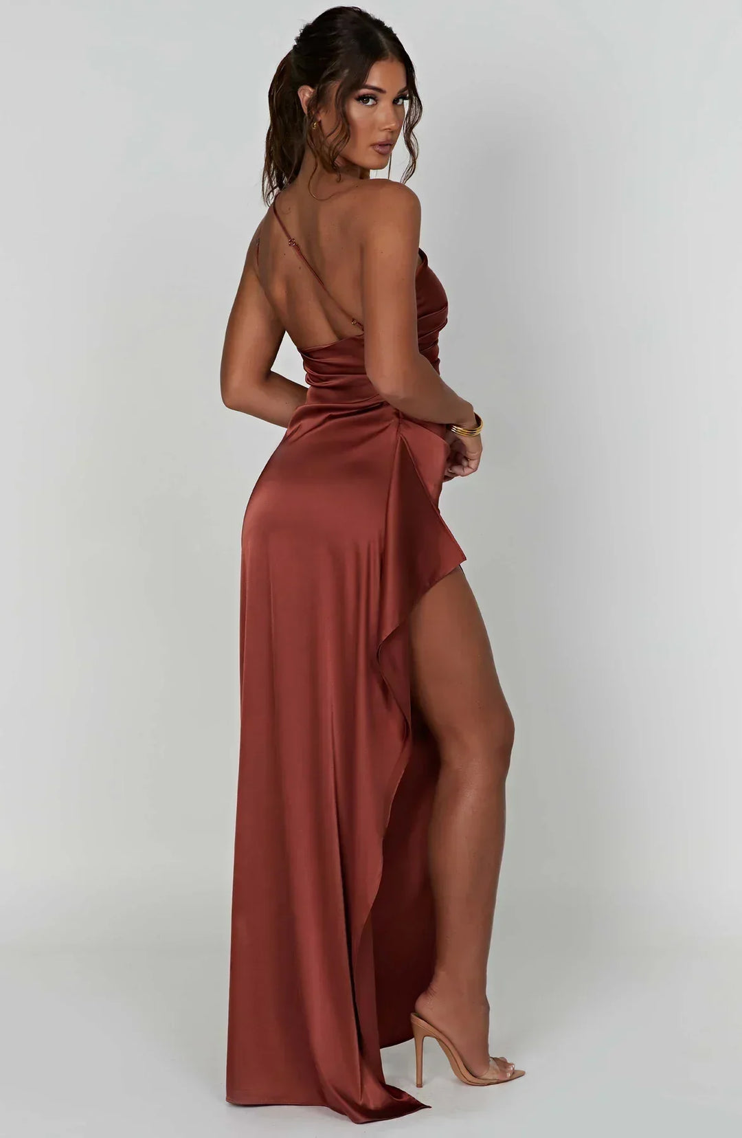 Arielle | Women's One Shoulder Maxi Wedding Guest Dress