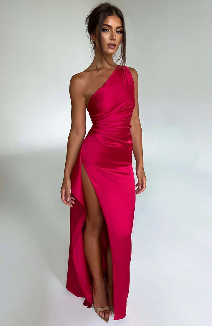 Arielle | Women's One Shoulder Maxi Wedding Guest Dress