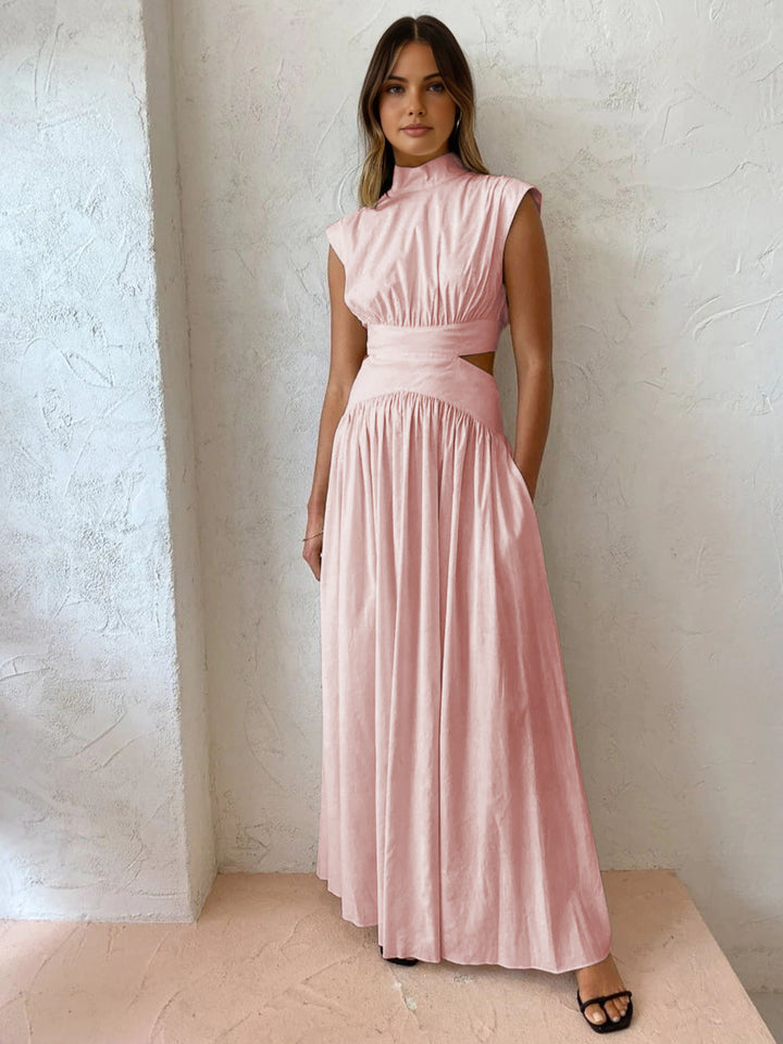 Nadia | Women's Mock Neck Cutout Maxi Dress