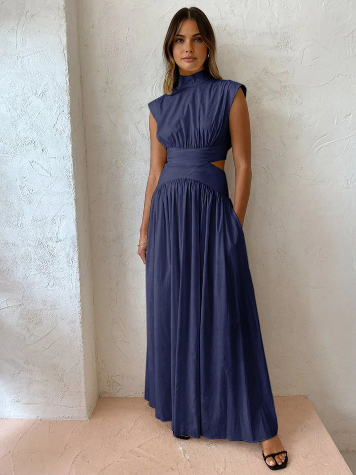 Nadia | Women's Mock Neck Cutout Maxi Dress