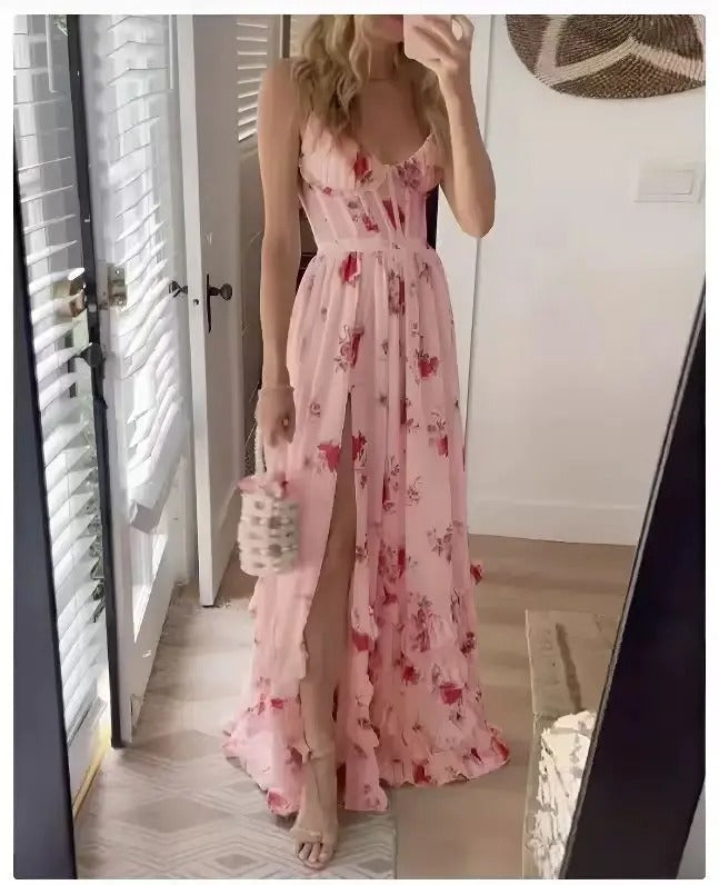 Trixina | Romantic dress with floral detail